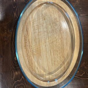 Pyrex Oval Glass and Wood Bakeware